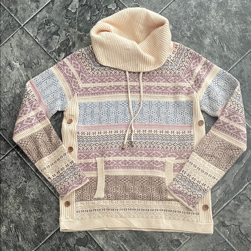 COCO Y CLUB Cowelneck Turtleneck Sweater Nordic Boho Cottagecore Coastal Preppy